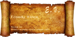Ecsedy Vince névjegykártya