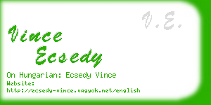 vince ecsedy business card